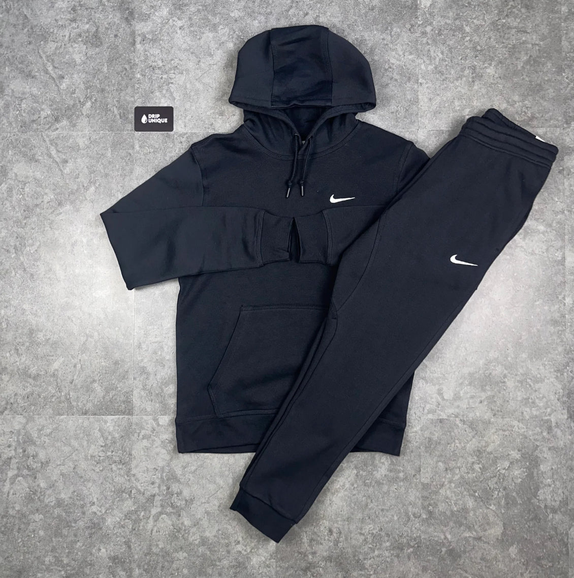 Nike club fleece set black