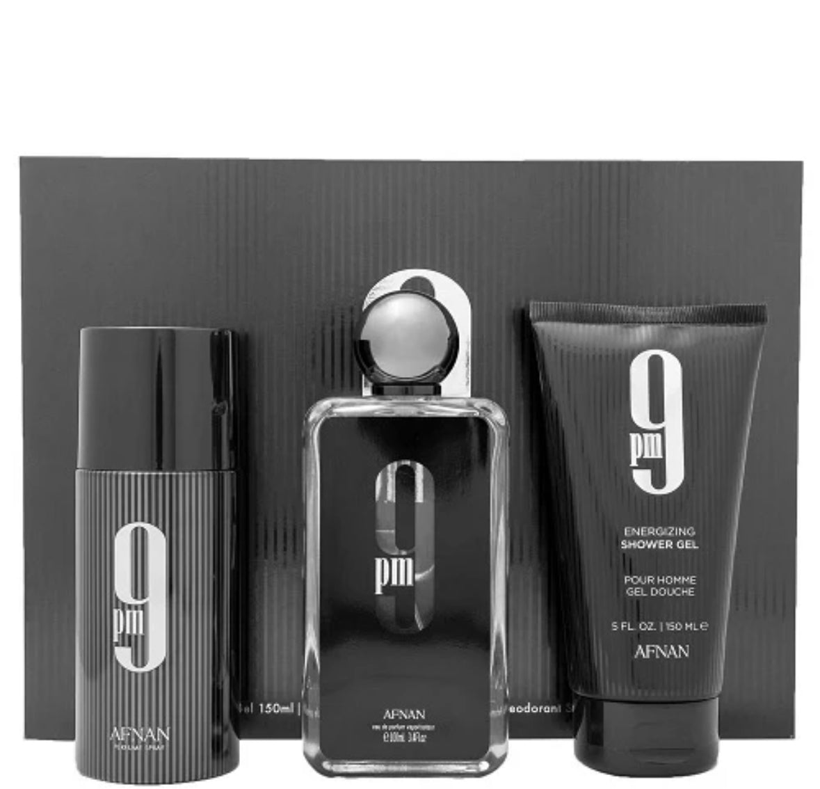 Afnan 9pm for men 100ml EDP spray + 150ml shower gel + 150ml perfumed