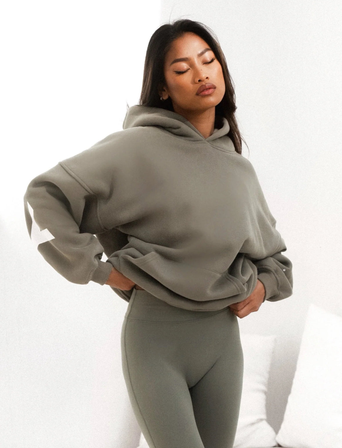 Isabel oversized hoodie - safari green