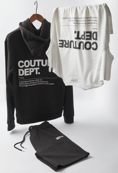 Osborne hoodie, T-shirt & short set - black and white