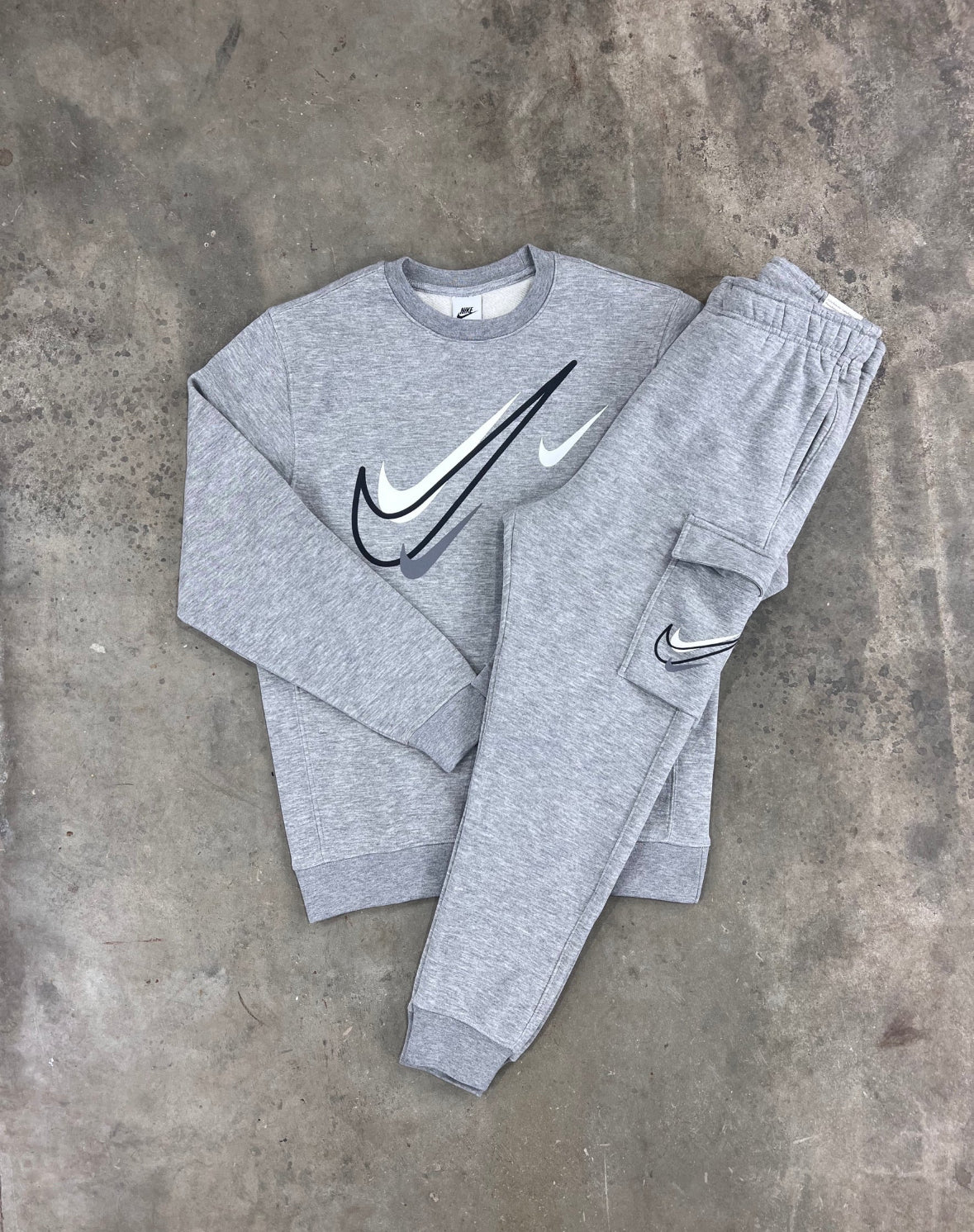 Nike multi swoosh tracksuit - grey