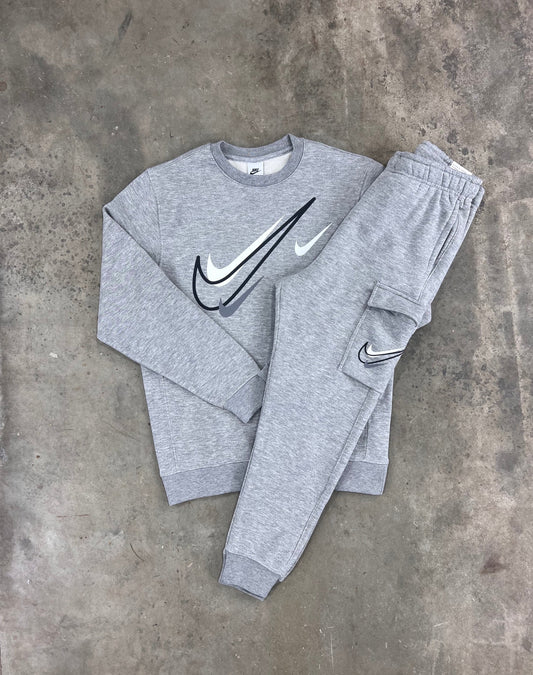 Nike multi swoosh tracksuit - grey