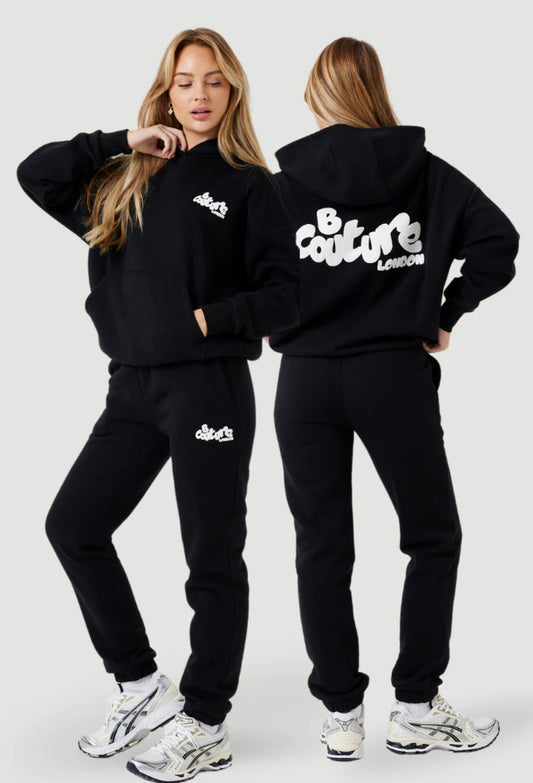 Erindale oversized fleece tracksuit - black
