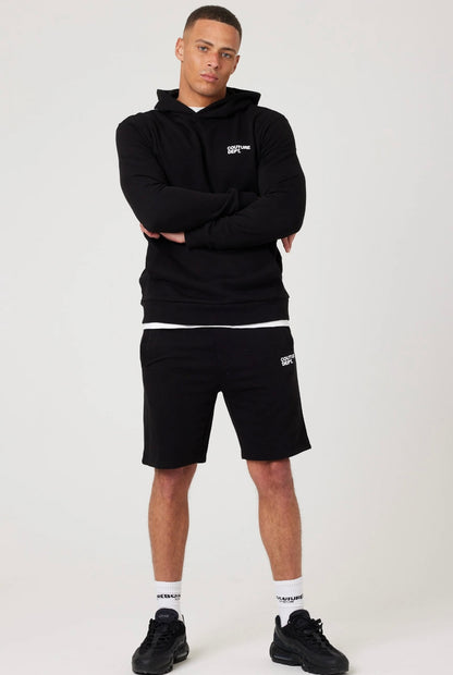 Osborne hoodie, T-shirt & short set - black and white